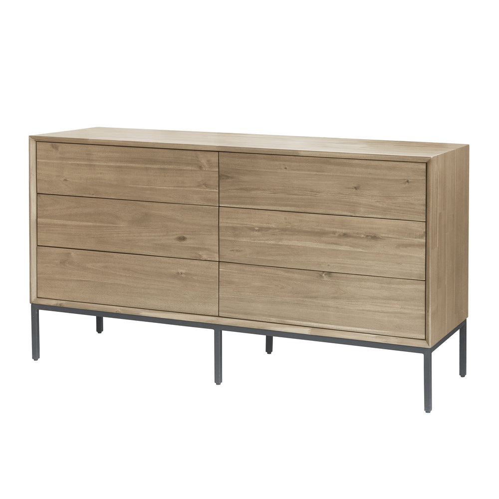 New Pacific Direct Hathaway Dresser 6  Drawers Drifted Sand 57 x 18 x 31