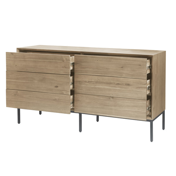 New Pacific Direct Hathaway Dresser 6  Drawers Drifted Sand 57 x 18 x 31