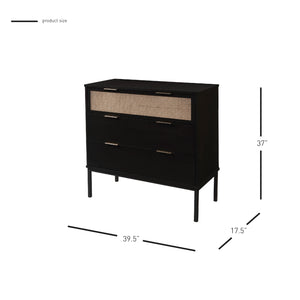 New Pacific Direct Caine Rattan Chest 3 Drawers Black, Black , Rattan 8000062-b-npd