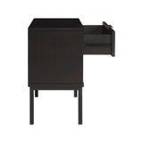 New Pacific Direct Caine Rattan Night Stand/ Side Table Black 20 x 14 x 25