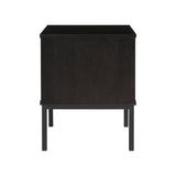 New Pacific Direct Caine Rattan Night Stand/ Side Table Black 20 x 14 x 25