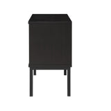 New Pacific Direct Caine Rattan Night Stand/ Side Table Black 20 x 14 x 25