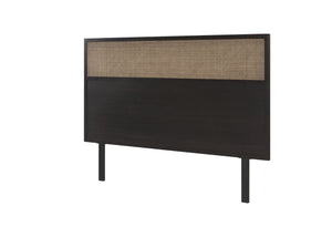 New Pacific Direct Caine Rattan Queen Headboard - Modern 66" Design With Black Legs, Easy Assembly & Matching Options Black  8000065-b-npd