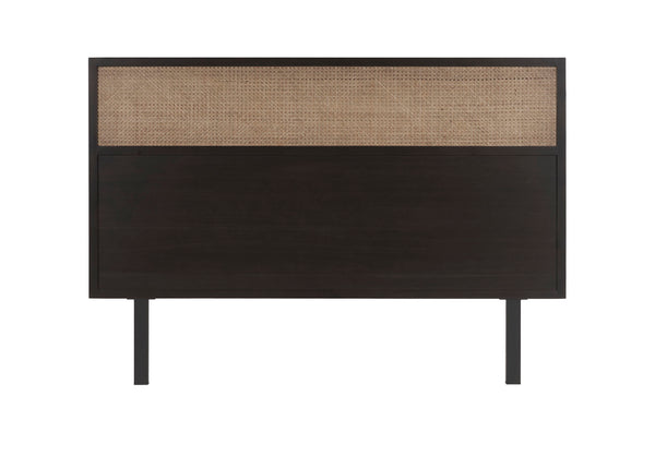 New Pacific Direct Caine Rattan Queen Headboard - Modern 66" Design With Black Legs, Easy Assembly & Matching Options Black  8000065-b-npd