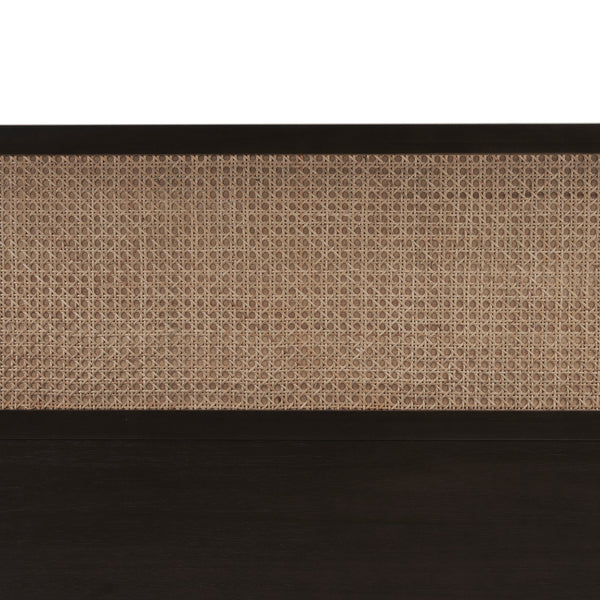 New Pacific Direct Caine Rattan Queen Headboard - Modern 66" Design With Black Legs, Easy Assembly & Matching Options Black  8000065-b-npd
