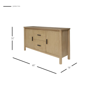 Bloomfield Sideboard 2 Drawers + 2 Doors Natural Pine, Brown 8000073 New Pacific Direct
