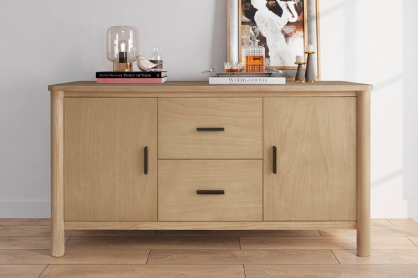 Bloomfield Sideboard 2 Drawers + 2 Doors Natural Pine, Brown 8000073 New Pacific Direct