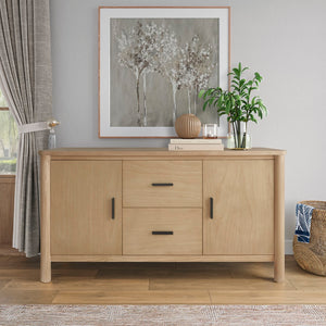 Bloomfield Sideboard 2 Drawers + 2 Doors Natural Pine, Brown 8000073 New Pacific Direct