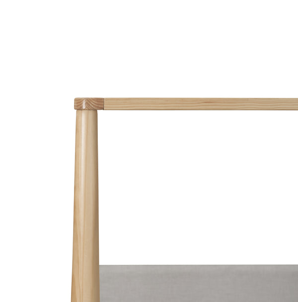 New Pacific Direct Bloomfield Queen Canopy Bed Set Natural Pine, Brown 100% Polyester, Solid Pine Wood 8000080-npd