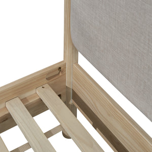 New Pacific Direct Bloomfield Queen Canopy Bed Set Natural Pine, Brown 100% Polyester, Solid Pine Wood 8000080-npd