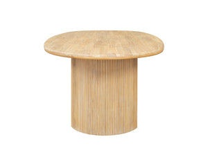 New Pacific Direct Aniston 92.5" Oval Dining Table Natural Whitewash, Natural , Solid Mindi Wood 8000081-npd