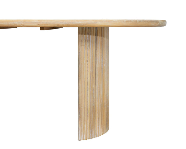 New Pacific Direct Aniston 92.5" Oval Dining Table Natural Whitewash, Natural , Solid Mindi Wood 8000081-npd