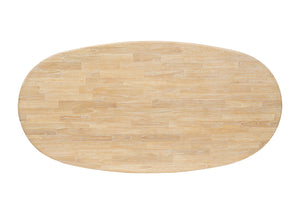New Pacific Direct Aniston 92.5" Oval Dining Table Natural Whitewash, Natural , Solid Mindi Wood 8000081-npd