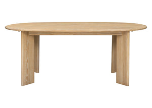 New Pacific Direct Drego 78.5" Oval Dining Table Natural Whitewash, Natural , Solid Mindi Wood 8000084-npd