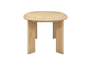 New Pacific Direct Drego 78.5" Oval Dining Table Natural Whitewash, Natural , Solid Mindi Wood 8000084-npd