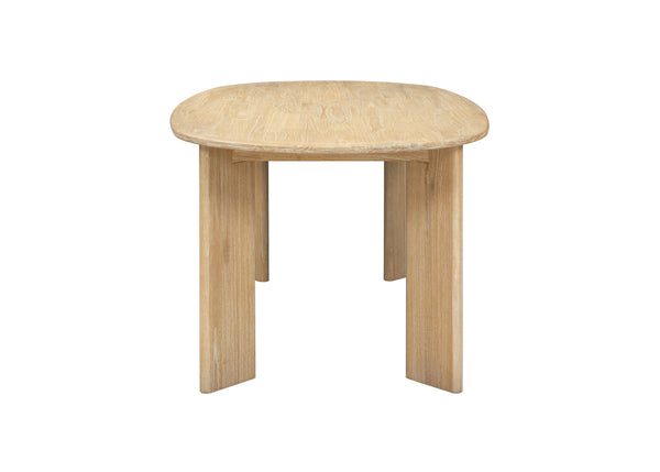 New Pacific Direct Drego 78.5" Oval Dining Table Natural Whitewash, Natural , Solid Mindi Wood 8000084-npd