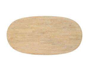 New Pacific Direct Drego 78.5" Oval Dining Table Natural Whitewash, Natural , Solid Mindi Wood 8000084-npd