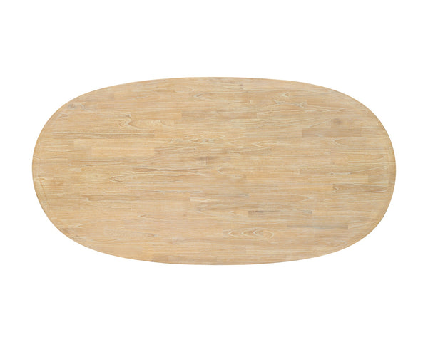 New Pacific Direct Drego 78.5" Oval Dining Table Natural Whitewash, Natural , Solid Mindi Wood 8000084-npd