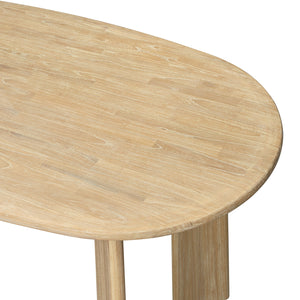 New Pacific Direct Drego 78.5" Oval Dining Table Natural Whitewash, Natural , Solid Mindi Wood 8000084-npd