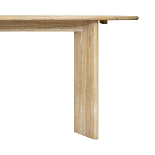 New Pacific Direct Drego 78.5" Oval Dining Table Natural Whitewash, Natural , Solid Mindi Wood 8000084-npd