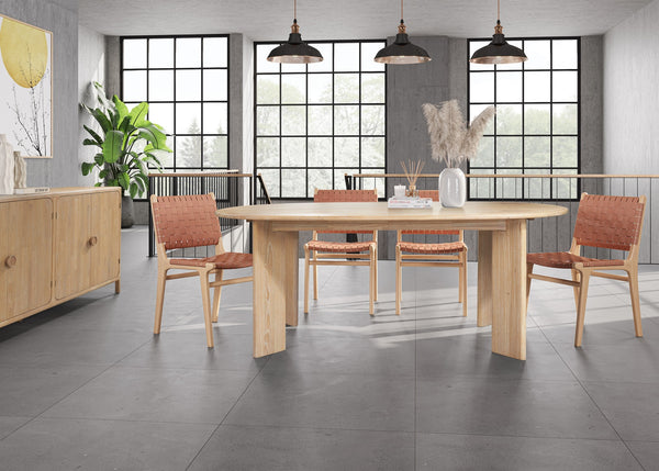 New Pacific Direct Drego 78.5" Oval Dining Table Natural Whitewash, Natural , Solid Mindi Wood 8000084-npd