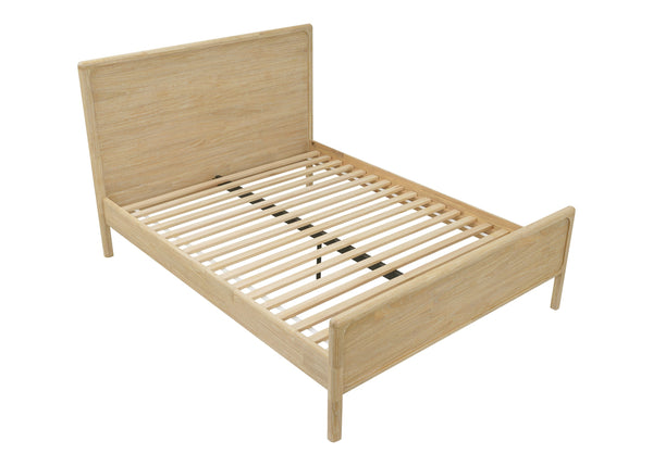 New Pacific Direct Hansville Queen Bed Set Natural Whitewash, Natural , Solid Mindi Wood 8000085-npd