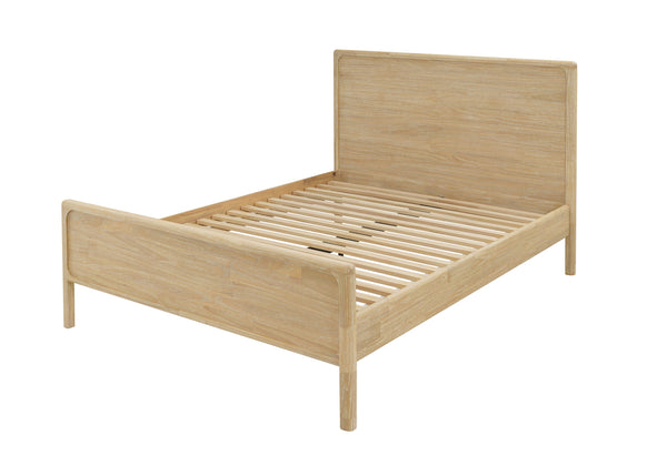 New Pacific Direct Hansville Queen Bed Set Natural Whitewash, Natural , Solid Mindi Wood 8000085-npd