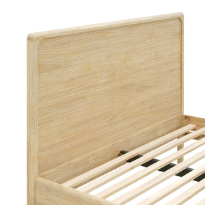 New Pacific Direct Hansville Queen Bed Set Natural Whitewash, Natural , Solid Mindi Wood 8000085-npd