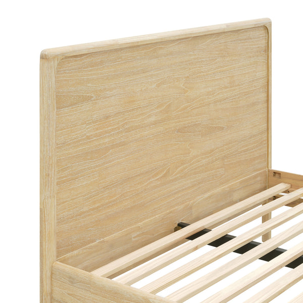 New Pacific Direct Hansville Queen Bed Set Natural Whitewash, Natural , Solid Mindi Wood 8000085-npd