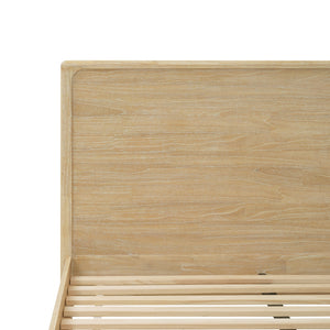 New Pacific Direct Hansville Queen Bed Set Natural Whitewash, Natural , Solid Mindi Wood 8000085-npd