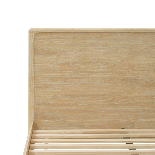 New Pacific Direct Hansville Queen Bed Set Natural Whitewash, Natural , Solid Mindi Wood 8000085-npd