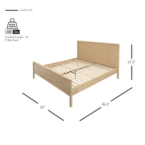 New Pacific Direct Hansville King Bed Set Natural Whitewash, Natural , Solid Mindi Wood 8000086-npd