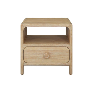 New Pacific Direct Hansville Nightstand/Side Table Natural Whitewash, Natural , Solid Mindi Wood 8000087-npd