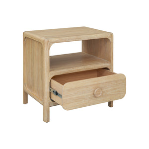 New Pacific Direct Hansville Nightstand/Side Table Natural Whitewash, Natural , Solid Mindi Wood 8000087-npd