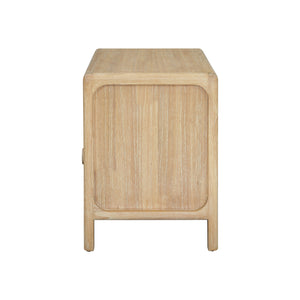 New Pacific Direct Hansville Nightstand/Side Table Natural Whitewash, Natural , Solid Mindi Wood 8000087-npd