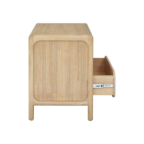 New Pacific Direct Hansville Nightstand/Side Table Natural Whitewash, Natural , Solid Mindi Wood 8000087-npd
