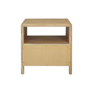 New Pacific Direct Hansville Nightstand/Side Table Natural Whitewash, Natural , Solid Mindi Wood 8000087-npd