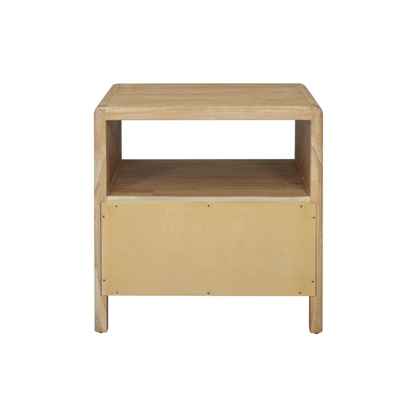 New Pacific Direct Hansville Nightstand/Side Table Natural Whitewash, Natural , Solid Mindi Wood 8000087-npd