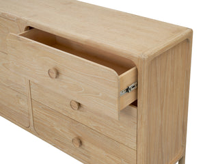 New Pacific Direct Hansville Dresser 6 Drawers Natural Whitewash, Natural , Solid Mindi Wood 8000088-npd