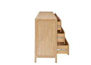 New Pacific Direct Hansville Dresser 6 Drawers Natural Whitewash, Natural , Solid Mindi Wood 8000088-npd