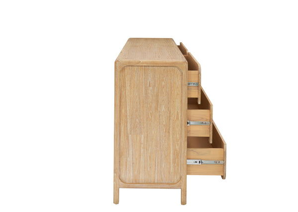 New Pacific Direct Hansville Dresser 6 Drawers Natural Whitewash, Natural , Solid Mindi Wood 8000088-npd