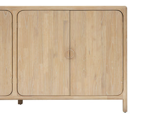 New Pacific Direct Hansville Sideboard  4 Doors W/ 2 Inner Drawers Natural Whitewash, Natural , Solid Mindi Wood 8000089-npd