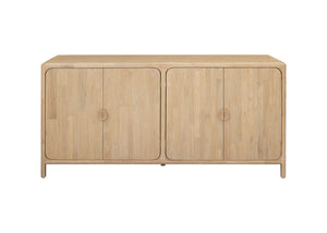 New Pacific Direct Hansville Sideboard  4 Doors W/ 2 Inner Drawers Natural Whitewash, Natural , Solid Mindi Wood 8000089-npd