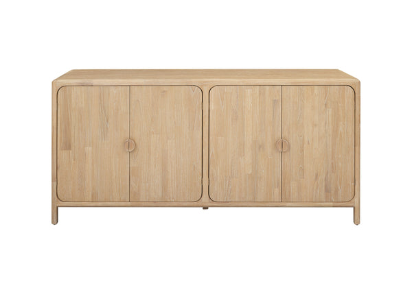 New Pacific Direct Hansville Sideboard  4 Doors W/ 2 Inner Drawers Natural Whitewash, Natural , Solid Mindi Wood 8000089-npd