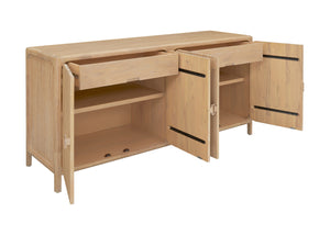 New Pacific Direct Hansville Sideboard  4 Doors W/ 2 Inner Drawers Natural Whitewash, Natural , Solid Mindi Wood 8000089-npd