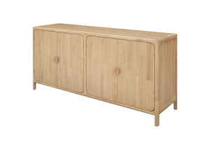 New Pacific Direct Hansville Sideboard  4 Doors W/ 2 Inner Drawers Natural Whitewash, Natural , Solid Mindi Wood 8000089-npd