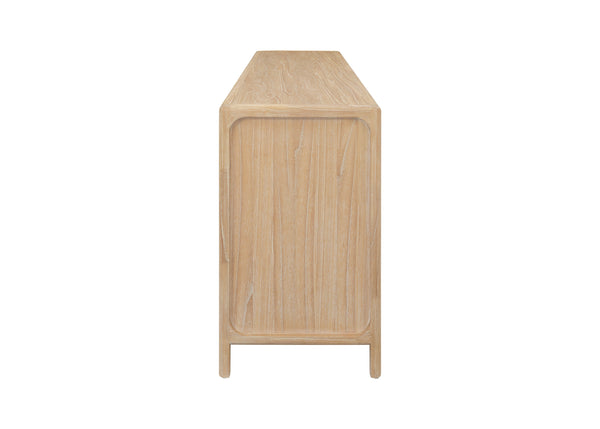 New Pacific Direct Hansville Sideboard  4 Doors W/ 2 Inner Drawers Natural Whitewash, Natural , Solid Mindi Wood 8000089-npd