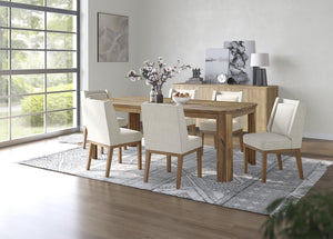 New Pacific Direct Wilmington 79" Modern Farmhouse Dining Table In Brushed Brown For Chic Dining With Comfort & Style Brushed Brown  8000090-430-npd