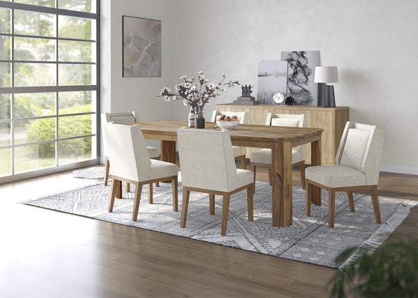 New Pacific Direct Wilmington 79" Modern Farmhouse Dining Table In Brushed Brown For Chic Dining With Comfort & Style Brushed Brown  8000090-430-npd