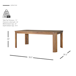 New Pacific Direct Wilmington 79" Modern Farmhouse Dining Table In Brushed Brown For Chic Dining With Comfort & Style Brushed Brown  8000090-430-npd